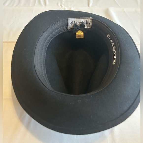 NWT Hats in the Belfry Belfry Bartolo Black Merino Wool Felt Fedora Hat Size XL main image 3